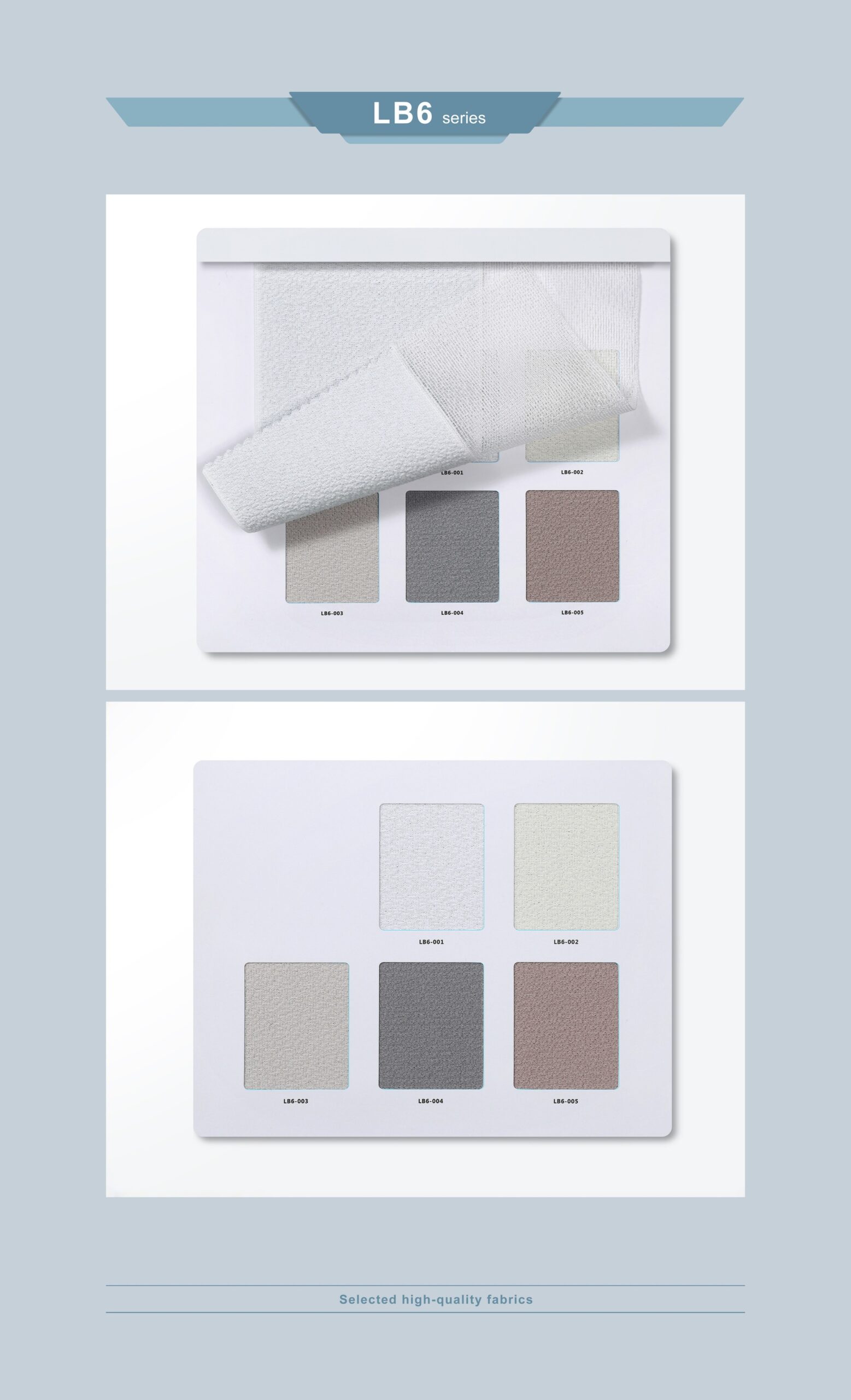 Real Dream Drape LB6 fabric samples from the supplied Sheer Vertical Blinds brochure