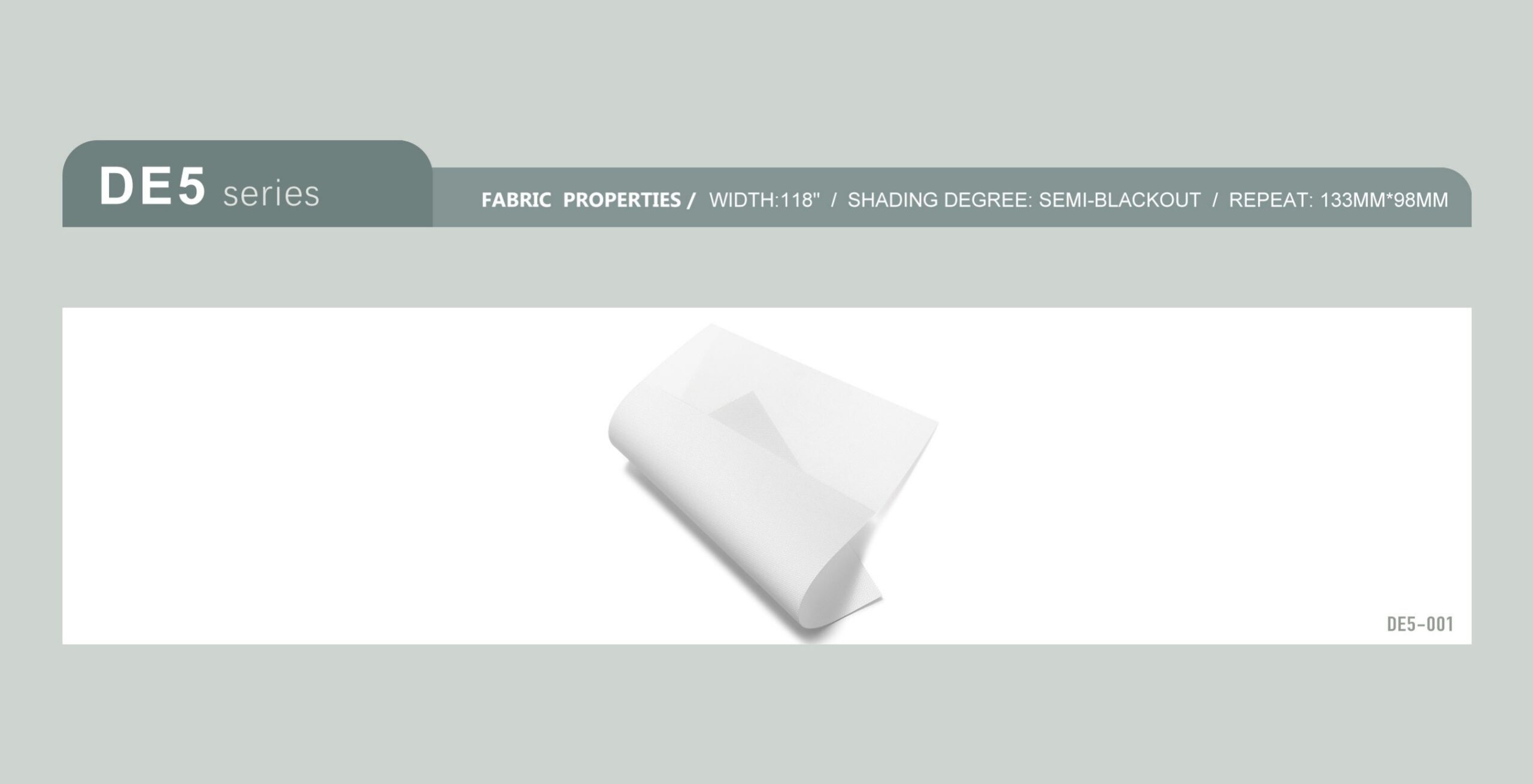 Real DE5 Zebra Blinds Semi-Blackout samples from the verified product brochure